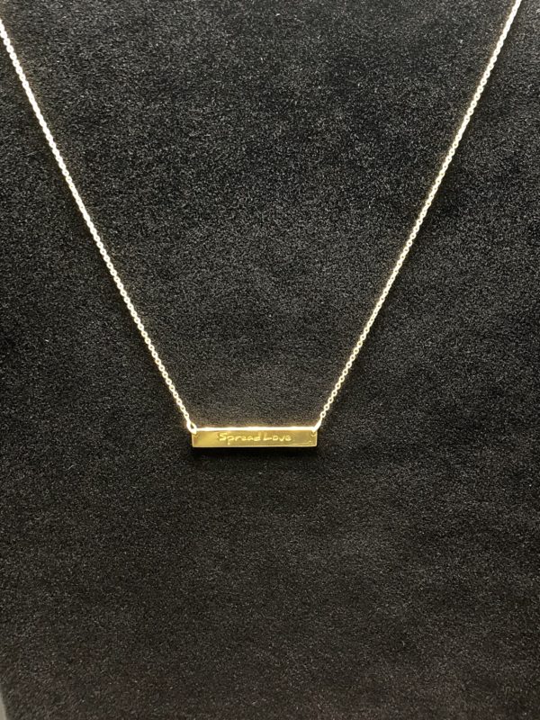 Gold 'Spread Love' Bar Necklace