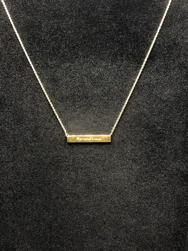 Gold 'Spread Love' Bar Necklace - Image 2